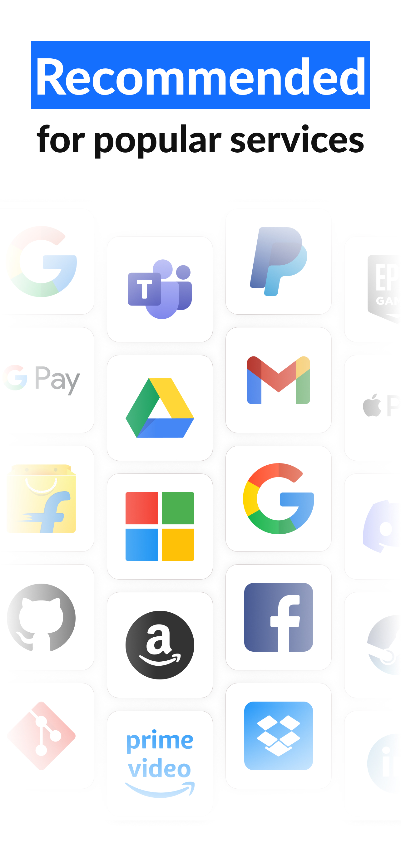Recommended for popular services